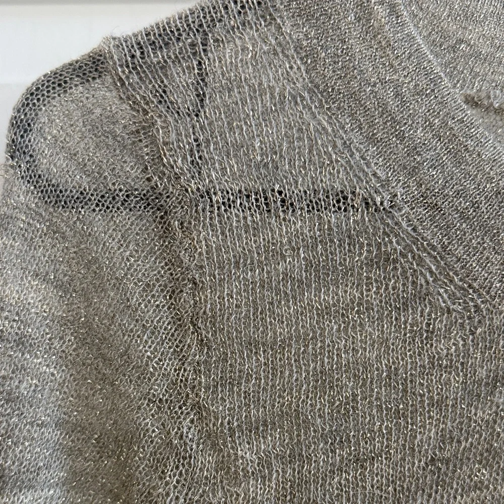 J. Crew Gray & Gold Metallic Sweater